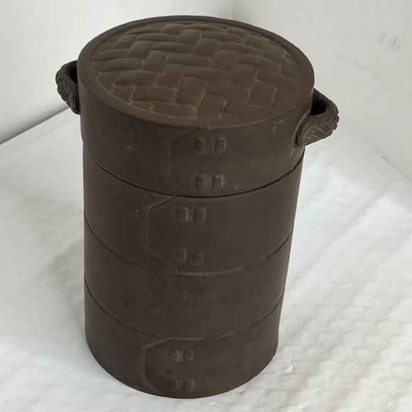 Zisha Clay Pottery Tea Container Dark Brown Decoration canister shape steamer - Picture 6 of 15